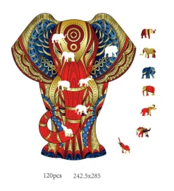 Eureka Regenboog Houten Puzzel Olifant