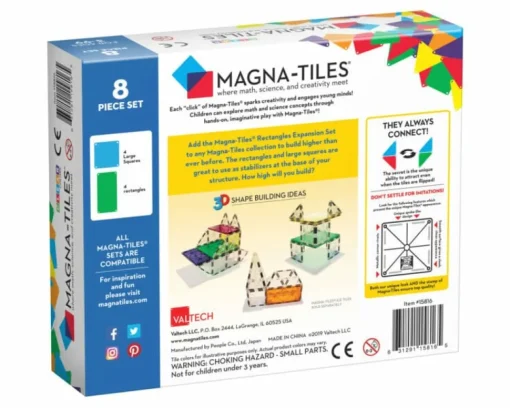 Magna-Tiles Rectangles 8 pcs Expansion Set