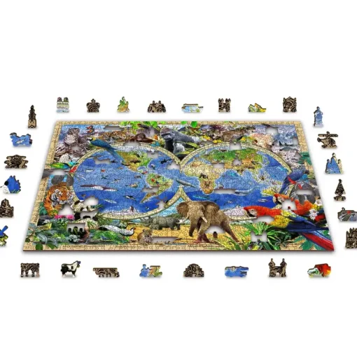 Wooden City Puzzel Hout Animal Kingdom Map 1010pcs
